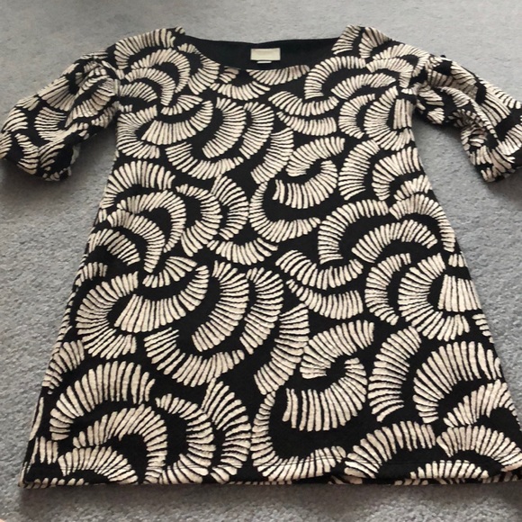 Anthropologie B&W Pattern Dress Mid Length Sleeve - Picture 1 of 4
